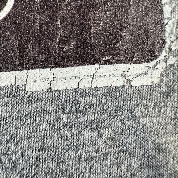 1977 Star Wars Ringer Shirt Men’s Medium Gray Short Sleeve Iron On‎ Graphic - Picture 12 of 16